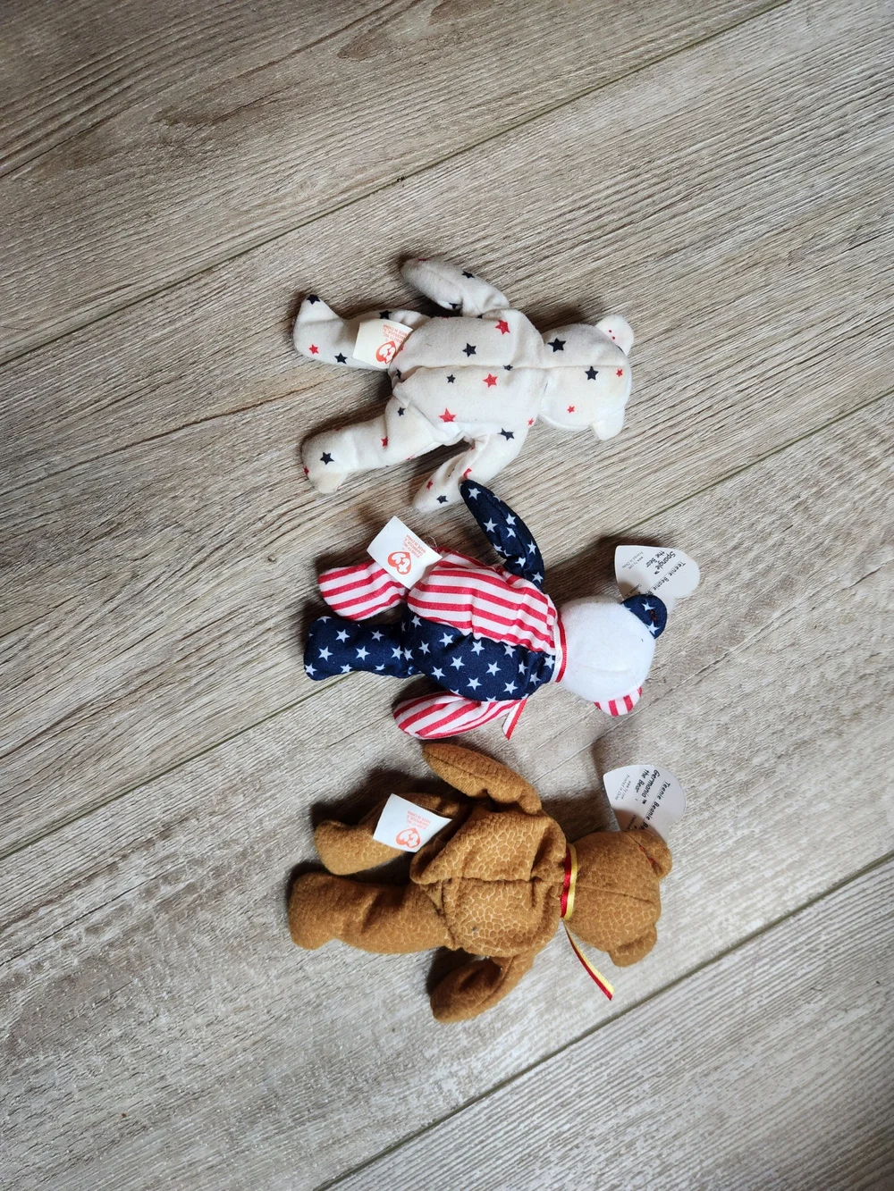 Ty Patriotic Bear Trio - White, Navy Blue, Red, Brown